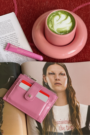 THE DAISY CARD WALLET - CANDY PINK