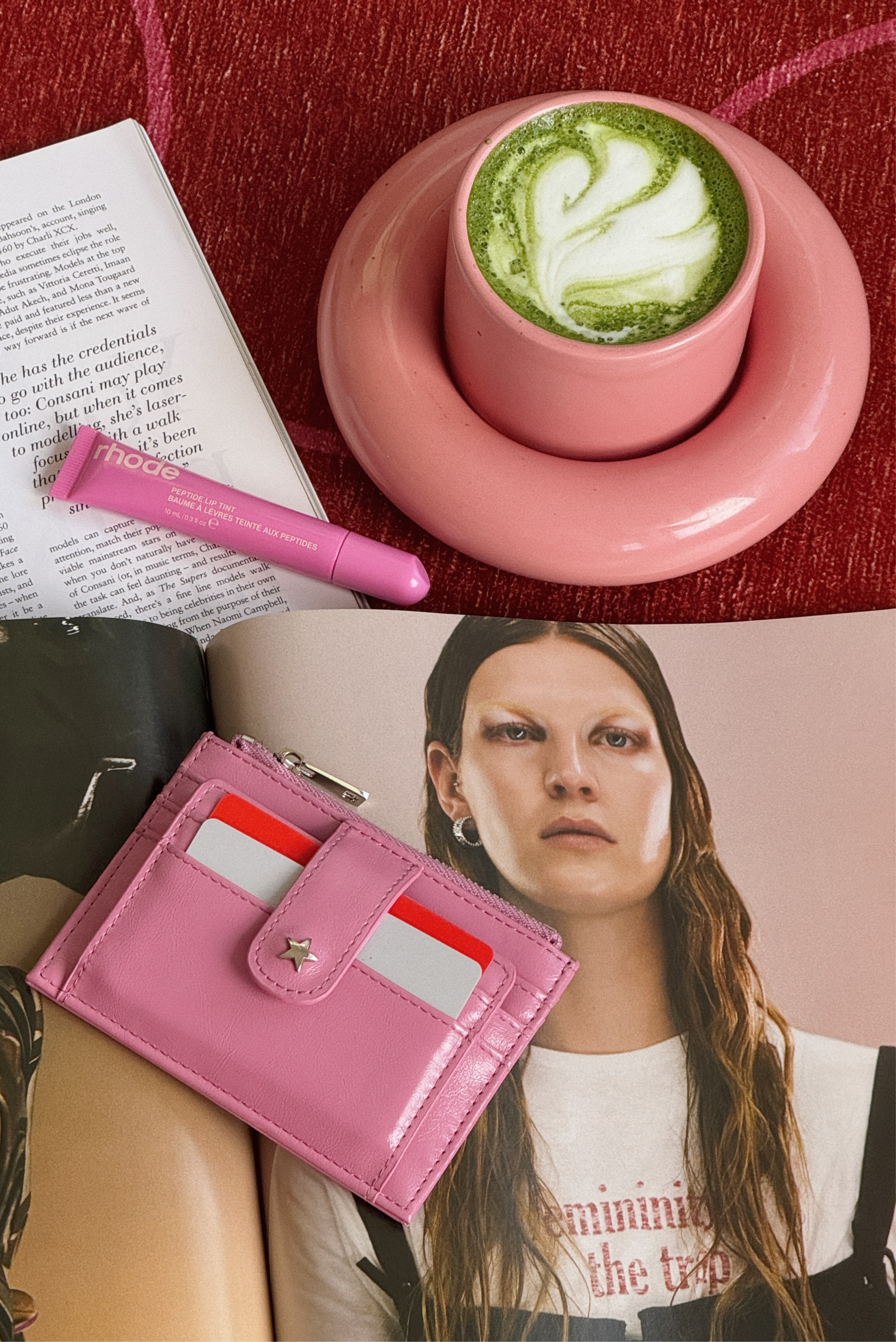 THE DAISY CARD WALLET - CANDY PINK
