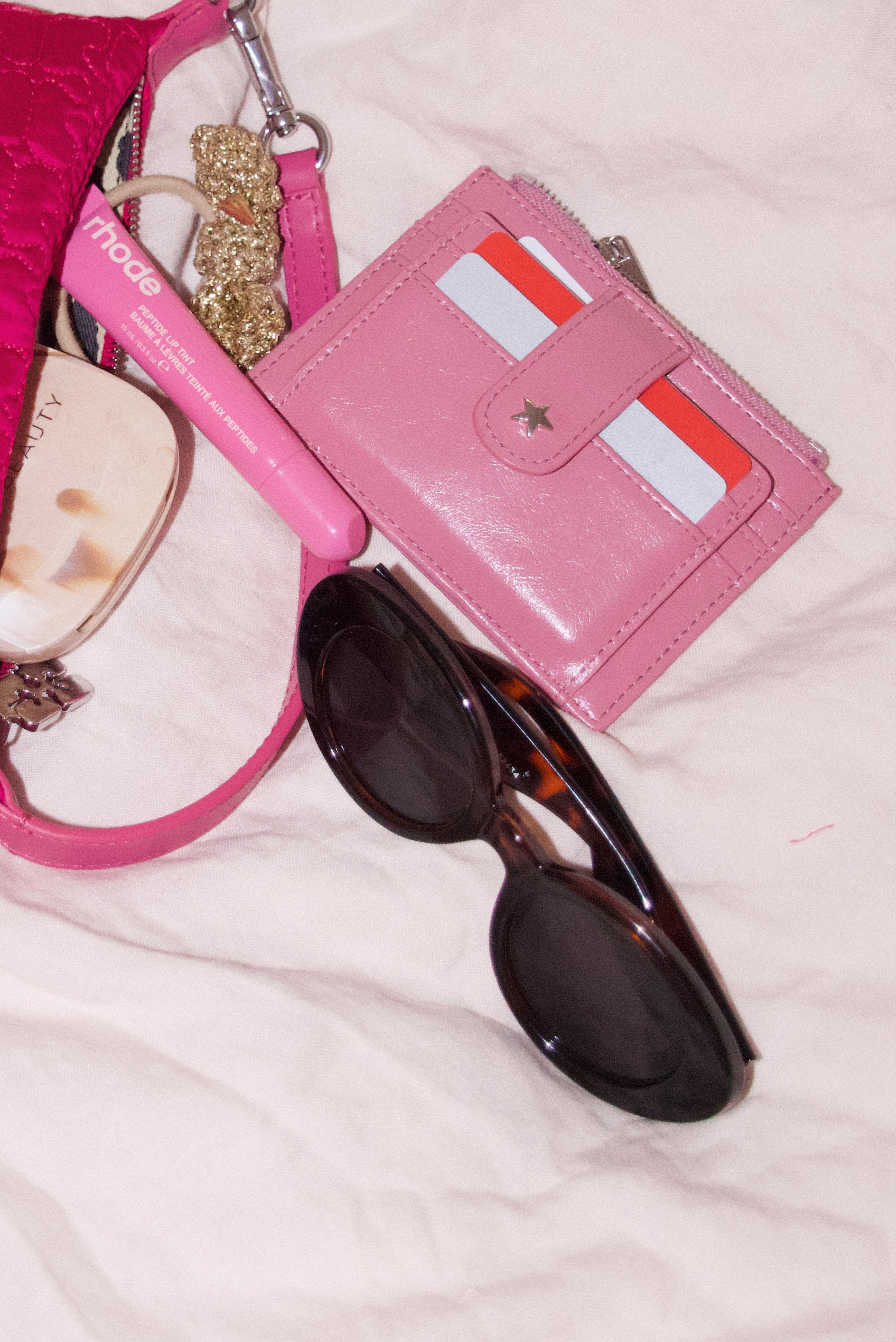 THE DAISY CARD WALLET - CANDY PINK