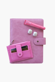 THE DAISY CARD WALLET - PATENT BUBBLEGUM PINK