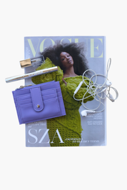 THE DAISY CARD WALLET - PERIWINKLE