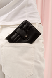 THE DAISY CARD WALLET - BLACK