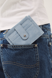 THE DAISY CARD WALLET - BLUE SUEDE