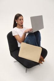 THE ZOE LAPTOP SLEEVE - BUTTER YELLOW CROC