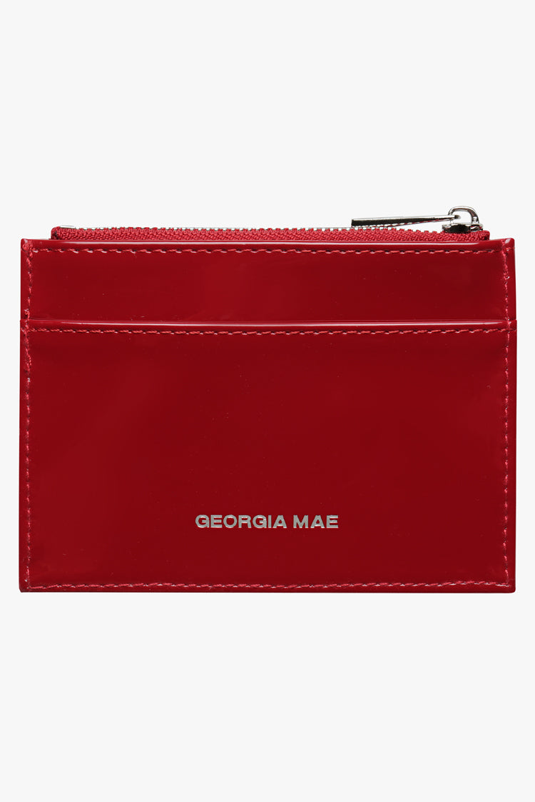 THE DAISY CARD WALLET - PATENT CHERRY (PRE ORDER)