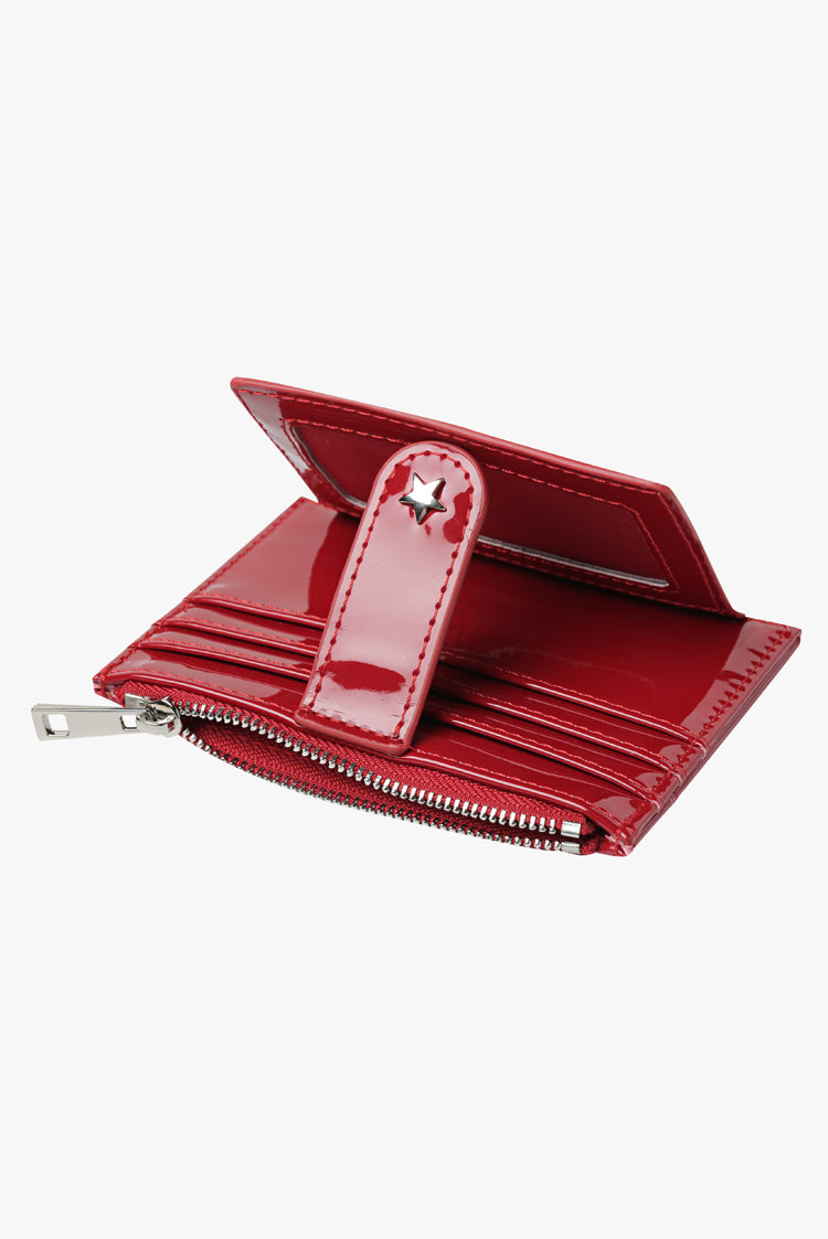 THE DAISY CARD WALLET - PATENT CHERRY (PRE ORDER)