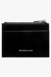 THE DAISY CARD WALLET - PATENT BLACK