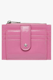 THE DAISY CARD WALLET - PATENT BUBBLEGUM PINK