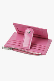 THE DAISY CARD WALLET - PATENT BUBBLEGUM PINK