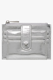 THE DAISY CARD WALLET - METALLIC SILVER