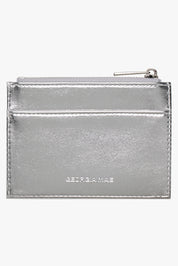 THE DAISY CARD WALLET - METALLIC SILVER