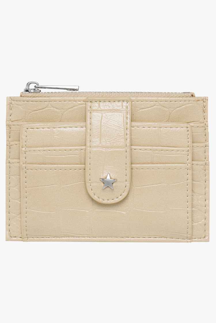 THE DAISY CARD WALLET - BUTTER YELLOW CROC