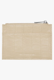 THE DAISY CARD WALLET - BUTTER YELLOW CROC