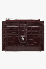 The Daisy Card Wallet - Burgundy Croc