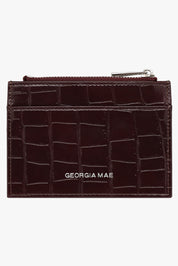 The Daisy Card Wallet - Burgundy Croc