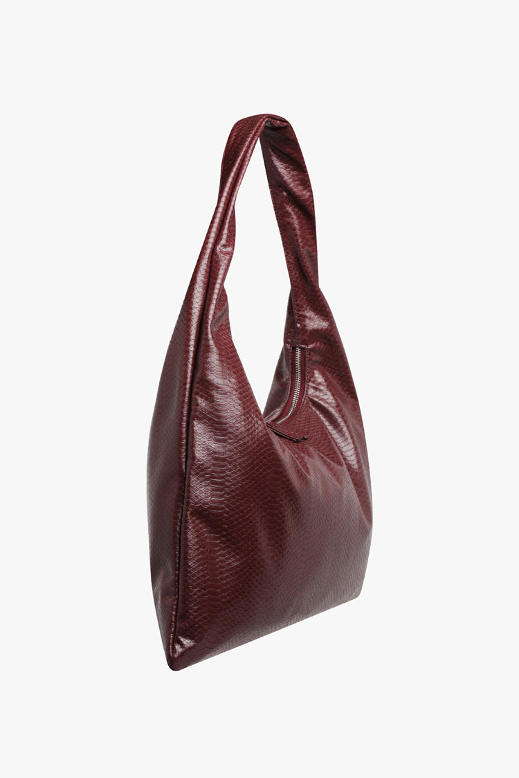THE JONES BAG - BURGUNDY CROC