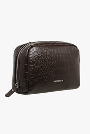 THE GIA MAKE UP BAG - CHOCOLATE CROC