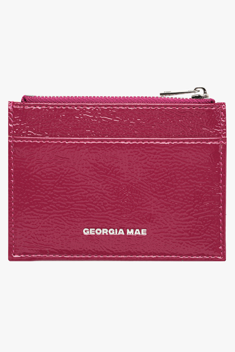 THE DAISY CARD WALLET - GLOSSY BERRY