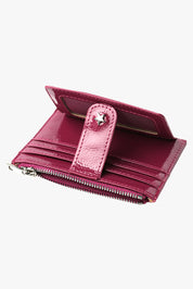 THE DAISY CARD WALLET - GLOSSY BERRY