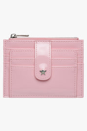 THE DAISY CARD WALLET - PATENT PINK