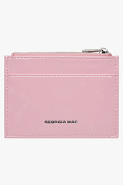 THE DAISY CARD WALLET - PATENT PINK
