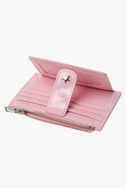 THE DAISY CARD WALLET - PATENT PINK