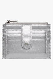 THE DAISY CARD WALLET - METALLIC SILVER