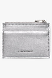 THE DAISY CARD WALLET - METALLIC SILVER