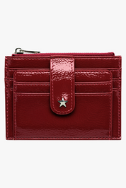 THE DAISY CARD WALLET - GLOSSY BURGUNDY