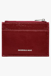 THE DAISY CARD WALLET - GLOSSY BURGUNDY