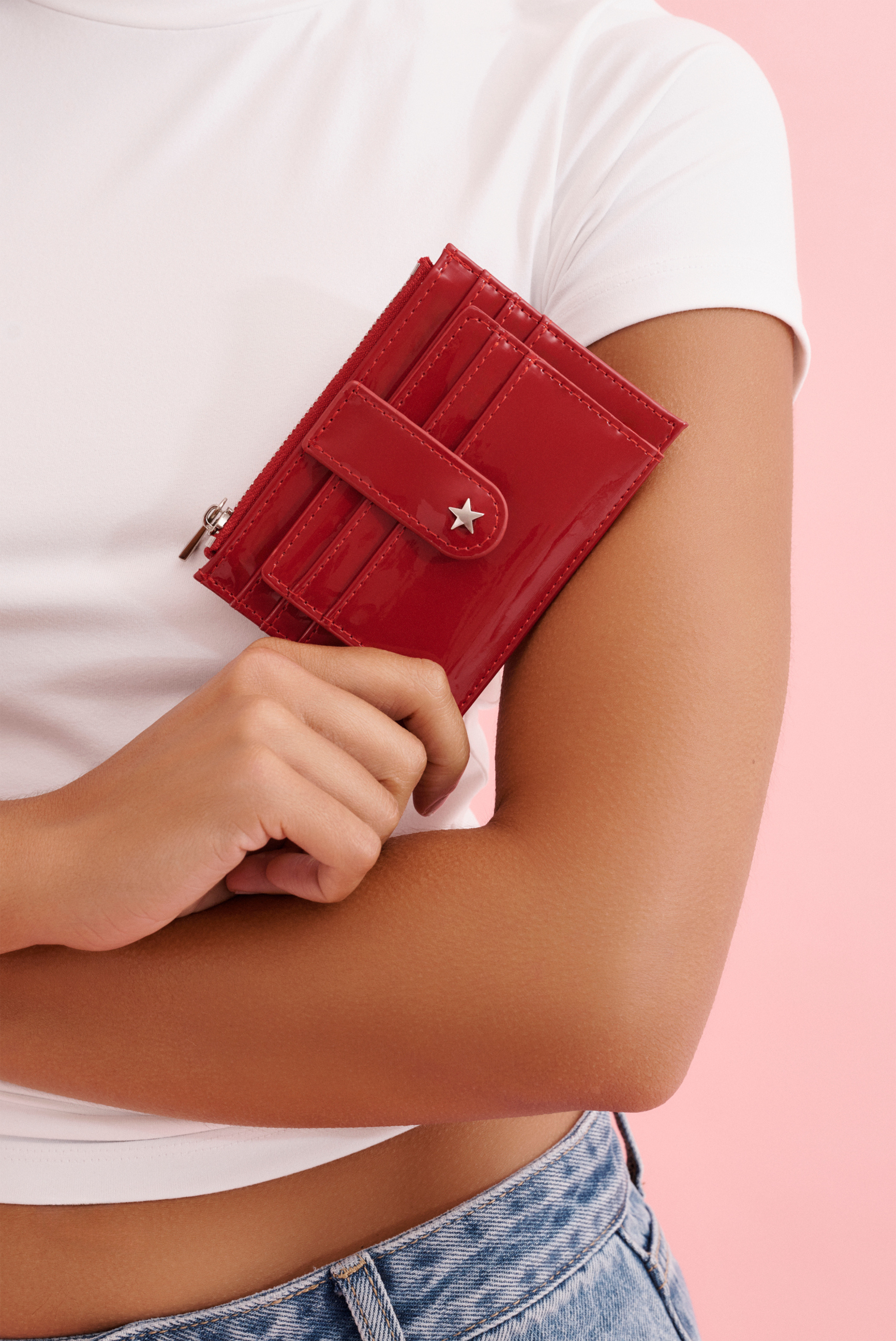THE DAISY CARD WALLET - PATENT CHERRY (PRE ORDER)