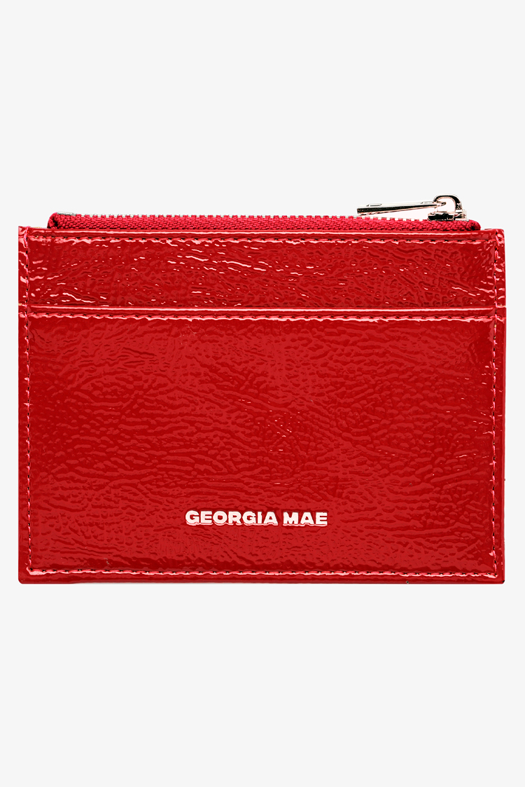 THE DAISY CARD WALLET - GLOSSY CHERRY