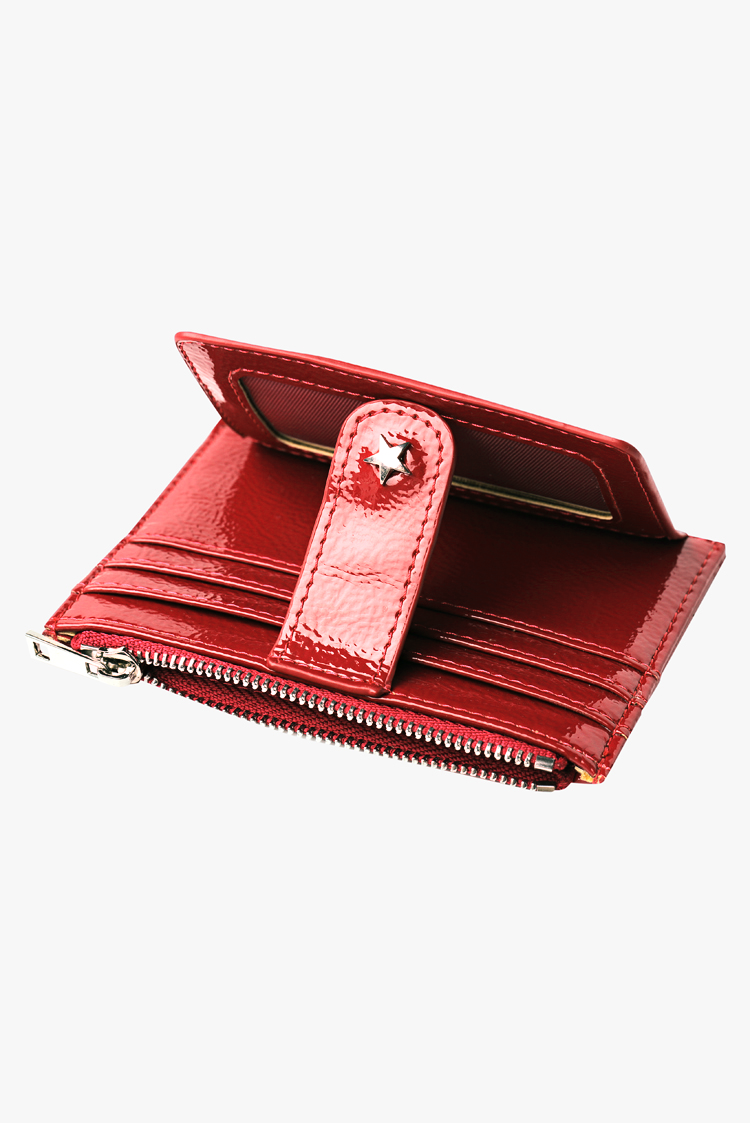 THE DAISY CARD WALLET - GLOSSY CHERRY