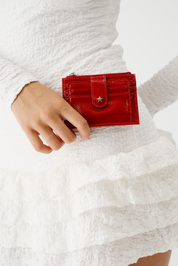 THE DAISY CARD WALLET - GLOSSY CHERRY