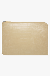 THE ZOE LAPTOP SLEEVE - BUTTER YELLOW CROC