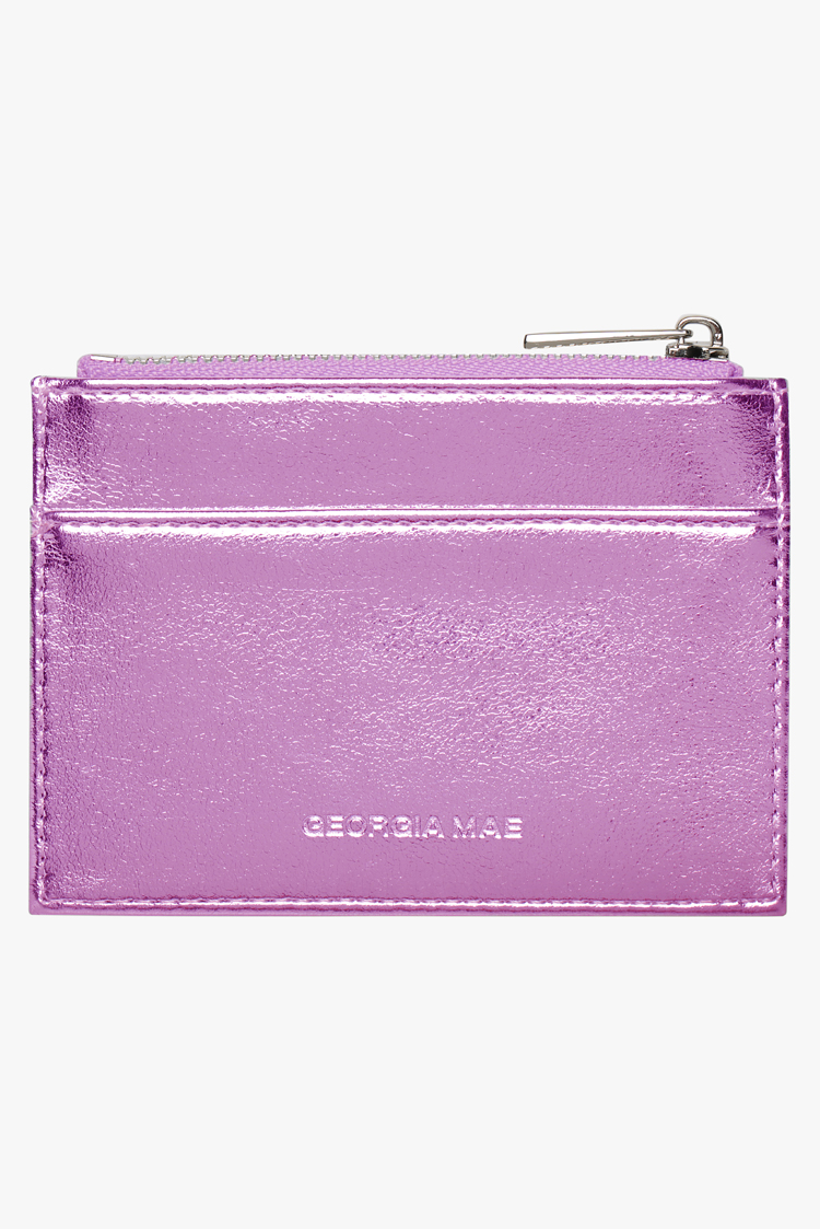THE DAISY CARD WALLET - METALLIC LILAC