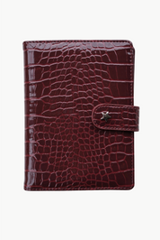 THE SOHO PASSPORT WALLET - BURGUNDY CROC (PRE ORDER)