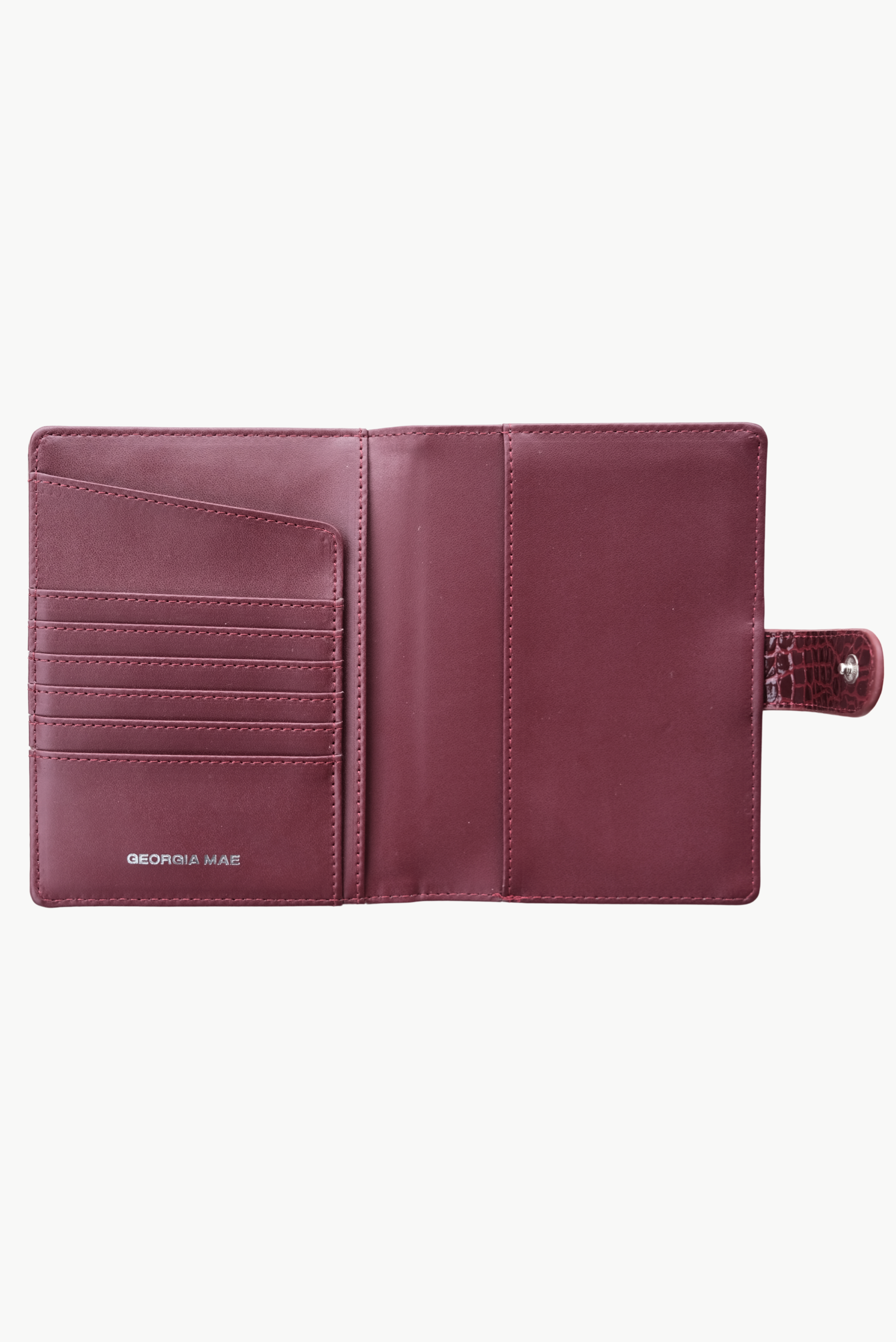 THE SOHO PASSPORT WALLET - BURGUNDY CROC (PRE ORDER)